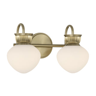 Melbourne 2-Light Bathroom Vanity Light in Noble Brass