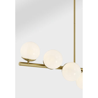 Turin 8-Light Linear Chandelier in Warm Brass by Dann Foley