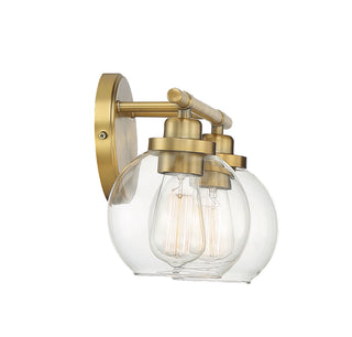 Carson 2-Light Bathroom Vanity Light in Warm Brass