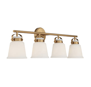 Kaden 4-Light Bathroom Vanity Light in Warm Brass