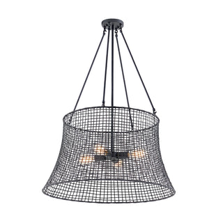Longleaf 4-Light Outdoor Chandelier in Matte Black