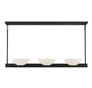 Fallon 3-Light Linear Chandelier in Matte Black
