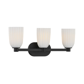 Baldwin 3-Light Bathroom Vanity Light in Matte Black