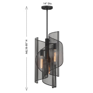 Hillbourne 3-Light Pendant in Matte Black