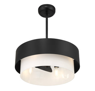 Diana 4-Light Fan D'Lier in Matte Black
