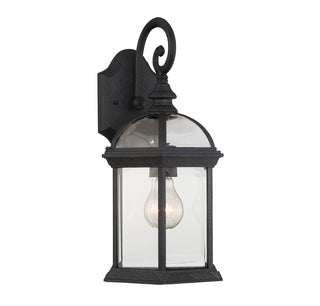 Kensington 1-Light Outdoor Wall Lantern in Textured Black