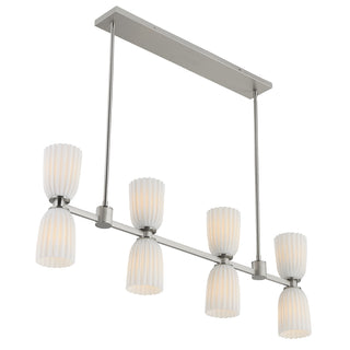 Baldwin 8-Light Linear Chandelier in Satin Nickel