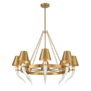 Hearne 8-Light Chandelier in Warm Brass by Dann Foley
