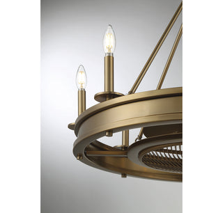 Lyon 8-Light Fan D'Lier in 
Warm Brass