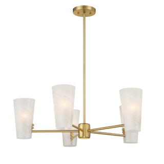 5-Light Chandelier in Natural Brass