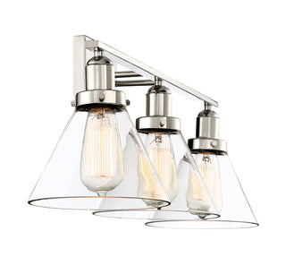 Drake 3-Light Bathroom Vanity Light in Polished Nickel