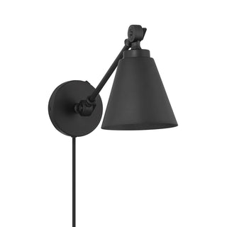 1-Light Wall Sconce in Matte Black (Set of 2)