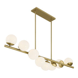 Turin 8-Light Linear Chandelier in Warm Brass by Dann Foley