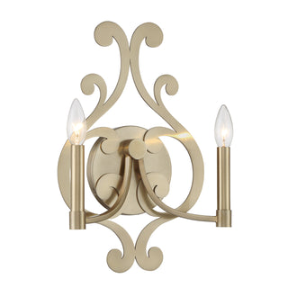 Lombard 2-Light Wall Sconce in Noble Brass