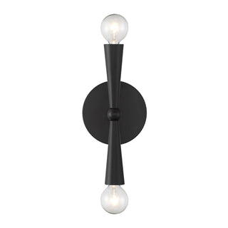 2-Light Wall Sconce in Matte Black