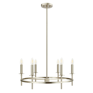 6-Light Chandelier in Brushed Nickel