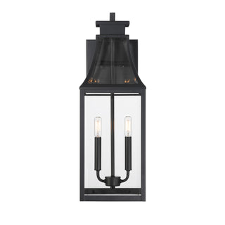 Emery 2-Light Outdoor Wall Lantern in Matte Black