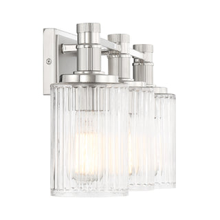 Concord 3-Light Bathroom Vanity Light in Silver and Polished Nickel