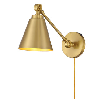 1-Light Wall Sconce in Natural Brass (Set of 2)