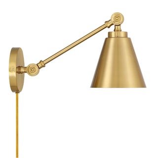 1-Light Wall Sconce in Natural Brass (Set of 2)