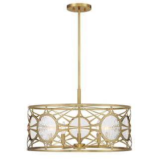 Balfour 5-Light Convertible Semi-Flush or Pendant in Warm Brass