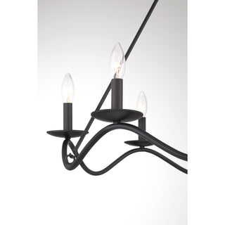 6-Light Chandelier in Matte Black
