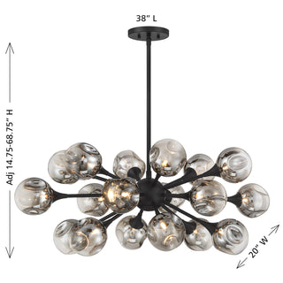 Matisse 18-Light Chandelier in Matte Black
