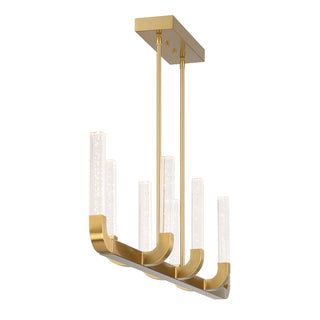 Del Mar 8-Light LED Linear Chandelier in Warm Brass by Breegan Jane
