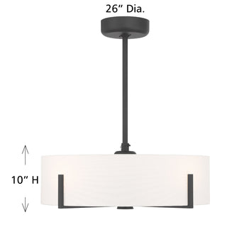 Mansell 4-Light Fan D'Lier in Matte Black