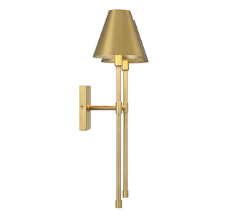 Jefferson 2-Light Wall Sconce in Warm Brass