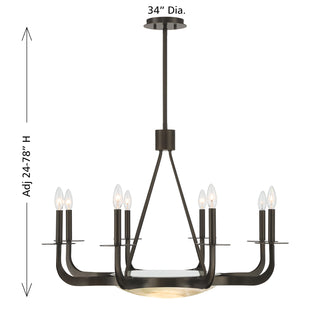 Salford 9-Light Chandelier in Mediterranean Bronze by Dann Foley
