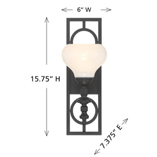 Allston 1-Light Wall Sconce in Matte Black