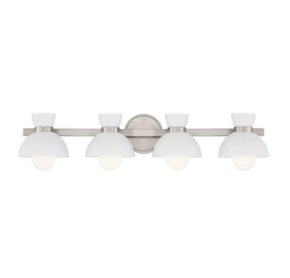 4-Light Bathroom Vanity Light in Brushed Nickel