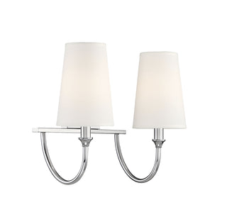 Cameron 2-Light Bathroom Vanity Light in Polished Nickel