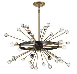 Ariel 6-Light Chandelier in Como Black with Gold Accents