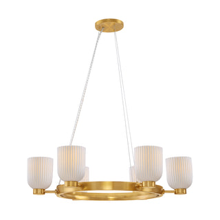Isla Blanca 6-Light Chandelier in Warm Brass by Breegan Jane