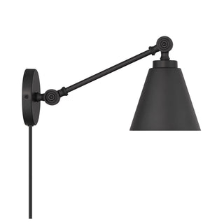 1-Light Wall Sconce in Matte Black (Set of 2)