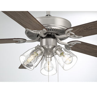52" 3-Light Ceiling Fan in Brushed Nickel