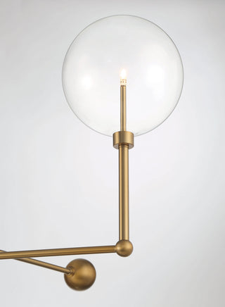 3-Light Chandelier in Natural Brass