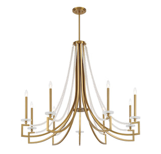 Helen 9-Light Chandelier in Warm Brass