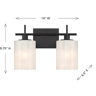 2-Light Bathroom Vanity Light in Matte Black