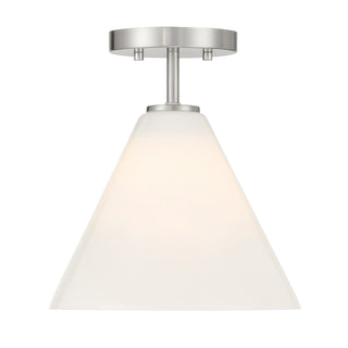 Blair 1-Light Mini-Pendant or Semi-Flush in Satin Nickel
