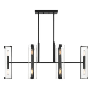 Winfield 12-Light Linear Chandelier in Matte Black