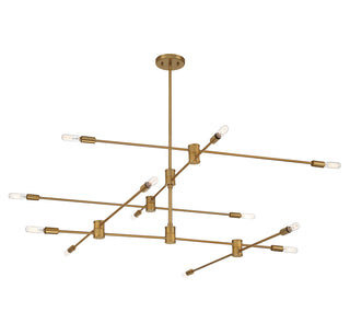 Lyrique 12-Light Chandelier in Warm Brass