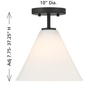 Blair 1-Light Mini-Pendant or Semi-Flush in Matte Black