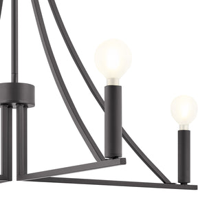 4-Light Chandelier in Matte Black