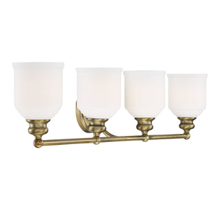 Melrose 4-Light Bathroom Vanity Light in Warm Brass