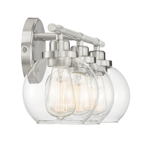 Carson 3-Light Bathroom Vanity Light in Satin Nickel
