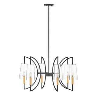 Hanley 6-Light Chandelier in Matte Black and Warm Brass