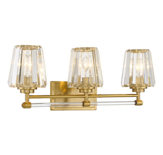 Garnet 3-Light Bathroom Vanity Light in Warm Brass